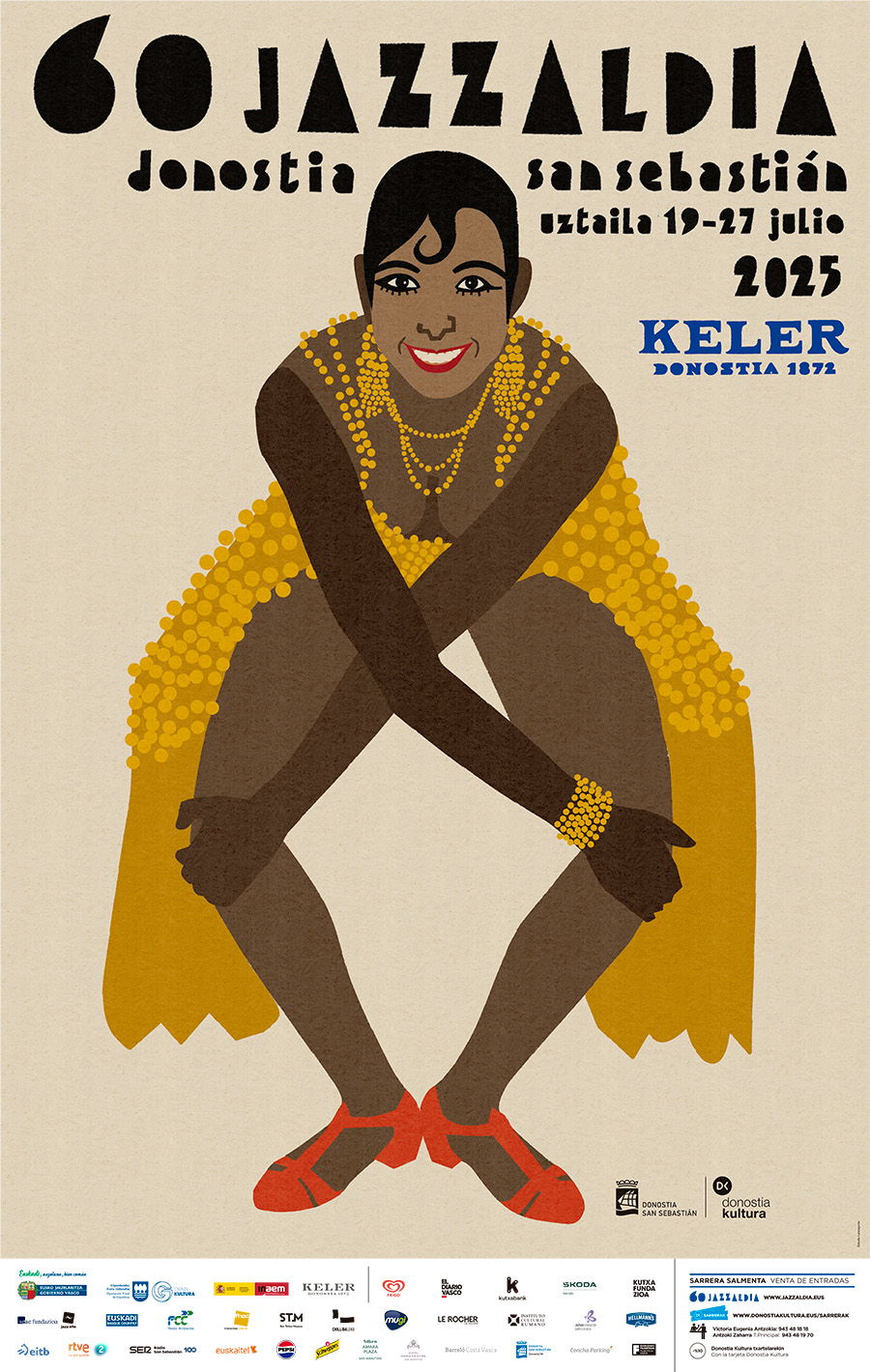 3 60 Jazzaldia Jaosephine Baker Kartela Poster Affiche